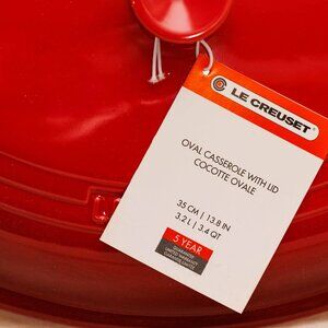 Le Creuset Oval Casserole with Lid 3.4 QT Red